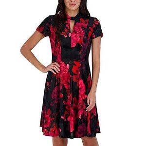 Signature By Robbie Bee Floral Print Dress